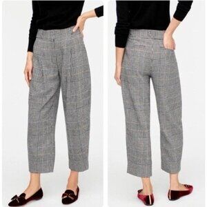 NEW! J.Crew  Wool Blend Houndstooth Trouser Pants Black White SZ 2